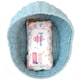 image 8 of Baby Boy Gift Hamper Kit - Blue Bassinet Basket (25cm) with Blue Gift Wrap Accessories
