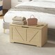 image 8 of HOMCOM Storage Trunk with 2 Safety Hinges, 80cm, Natural Wood Finish | Brown | 80 x 40 x 45 cm
