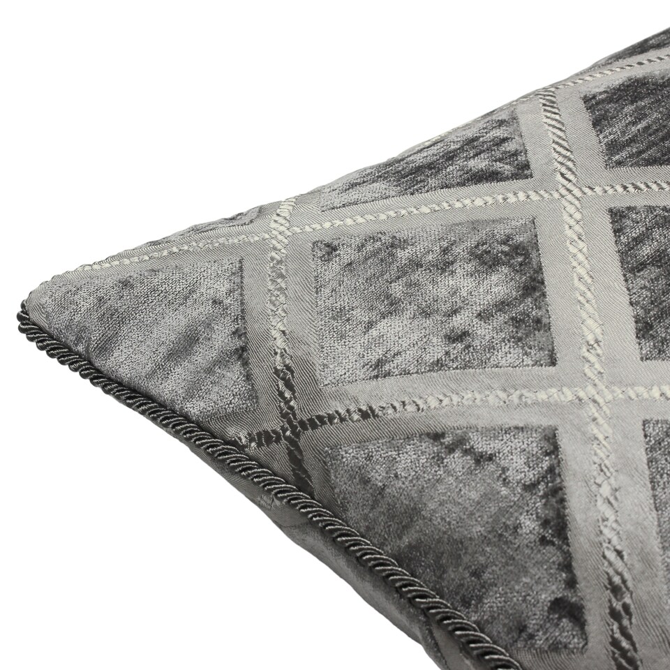 image 1 of Paoletti Chenille Cushion, Graphite, 45 x 45cm