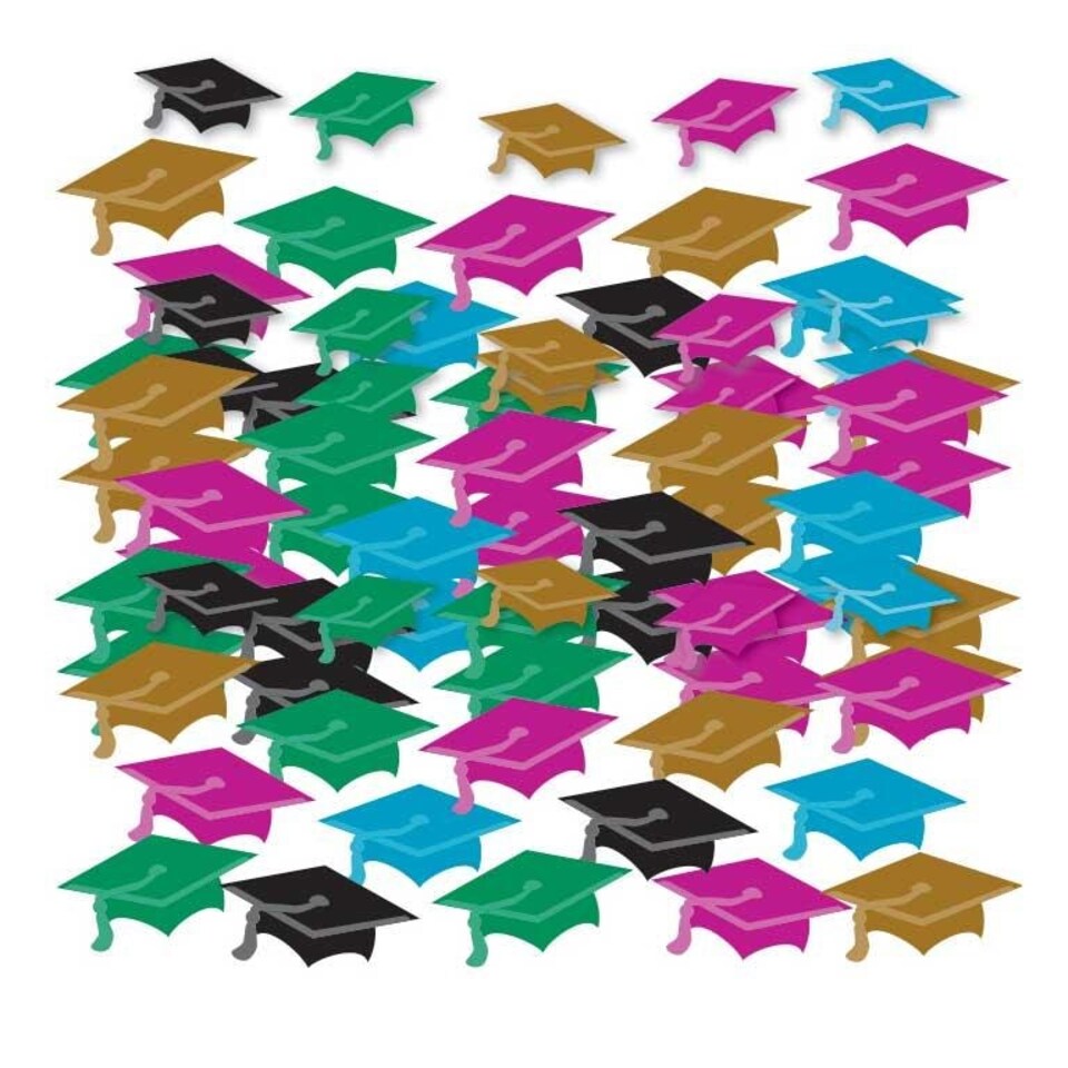 Amscan Mini Graduation Cap Confetti - Multicoloured - One Size