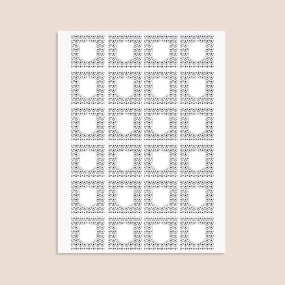 image 1 of Football Design 40mm Square Sticker sheet of 24
