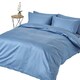image 1 of Homescapes Air Force Blue Egyptian Cotton Duvet Cover with Pillowcases 1000 Thread Count, Double | Blue | Double