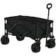image 1 of Outsunny Outdoor Pull Along Garden Trolley on Wheels Folding Beach Cart Black