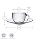image 3 of Argon Tableware Glass Espresso Cup & Saucer Set - 60ml