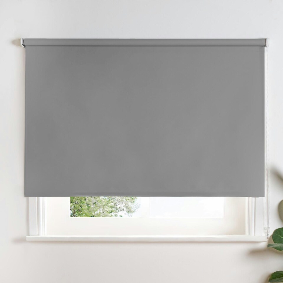 image 1 of OHS Easy Fit Living Room Bedroom Home Office Blackout Thermal Window Roller Blind, 165x60cm - Charcoal