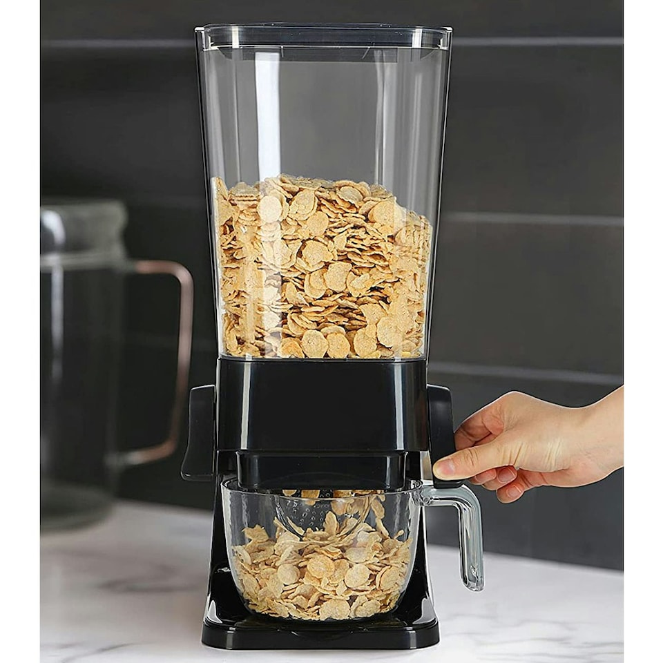image 1 of Living and Home Cereal and Nut Storage Dispenser, Black