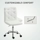 image 5 of HOMCOM Modern Vanity Computer Desk Chair with Rolling Wheels, White White
