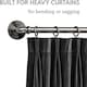 image 3 of Lister Cartwright 25mm Black Nickle Industrial Pipe Extendable Curtain Pole Heavy Duty Metal Curtain Rod with Rings(120-210 cm)