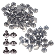 4mmx4mm Double Cap Rivets, Tubular Metal Studs for DIY Projects - 100pcs