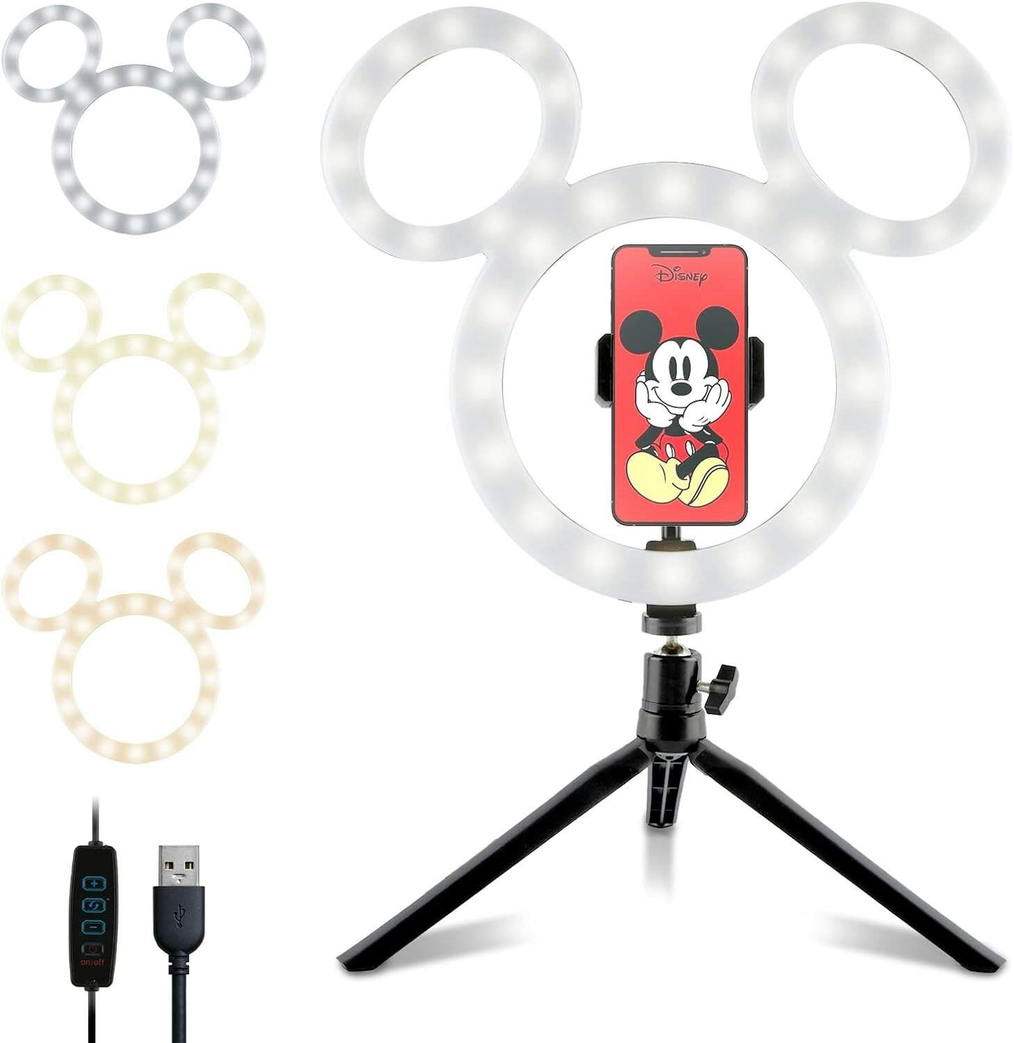 Disney Mickey Mouse Selfie Ring Light with Table Tripod