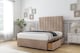 image 4 of Sloomy Kansas Mink Naples Divan Bed Base 2 Drawers Same Side With 26 Inch Strutted Headboard | Brown | Mink | King | 1