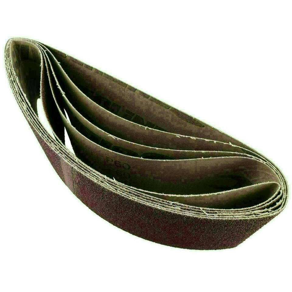 image 1 of Belt Power Finger File Sander Abrasive Sanding Belts 533mm x 75mm 60 Grit 10 PK