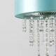 image 3 of ValueLights Duck Egg Blue Cylinder Ceiling Pendant Light Shade with Clear Acrylic Jewel Effect Droplets - Complete with a 6w LED GLS Bulb 3000K Warm White
