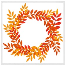Orange & red autumn leaves (Picture Frame) White | M