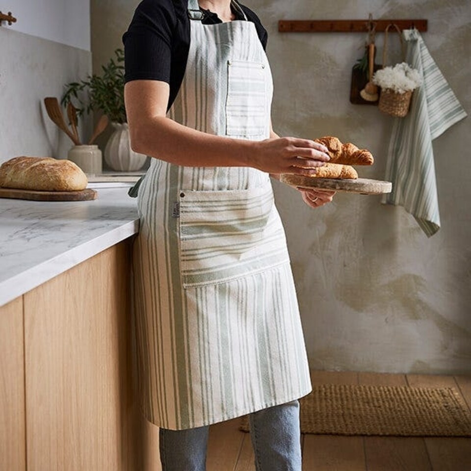 image 1 of Ulster Weavers Sage Stripe Cotton Apron