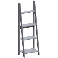 Vida Designs Bristol 4 Tier Step Ladder Bookcase Display Storage, Grey