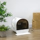 image 7 of PawHut Cat Litter Box Kitten Litter Tray w/ Lid, Scoop, Filter, Flap Door