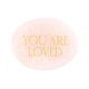 image 1 of Something Different You Are Loved Rose Quartz Palm Stone - Pink/Gold - One Size