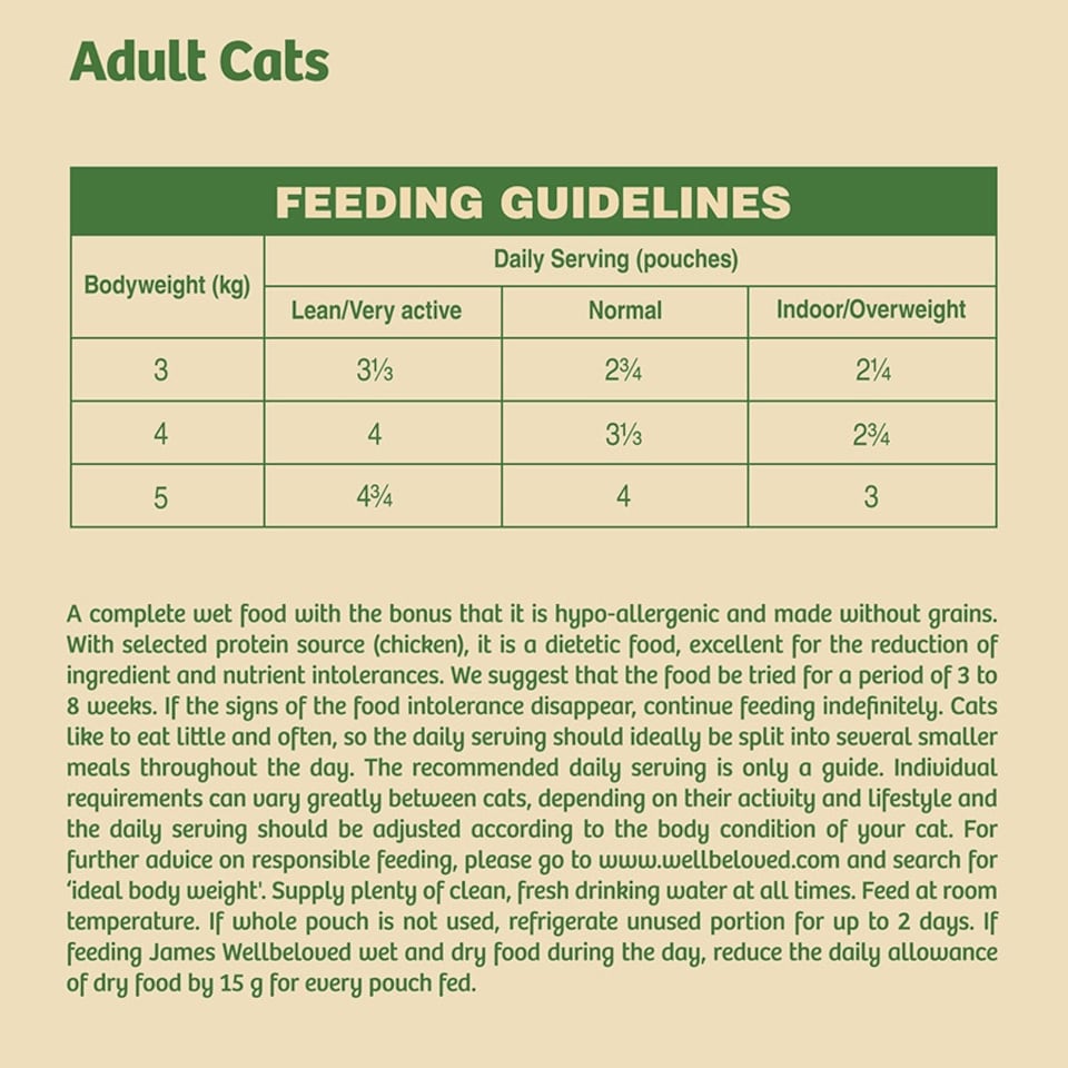 image 1 of James Wellbeloved Adult Cat Grain Free Pouches Chicken In Jelly 12x85g