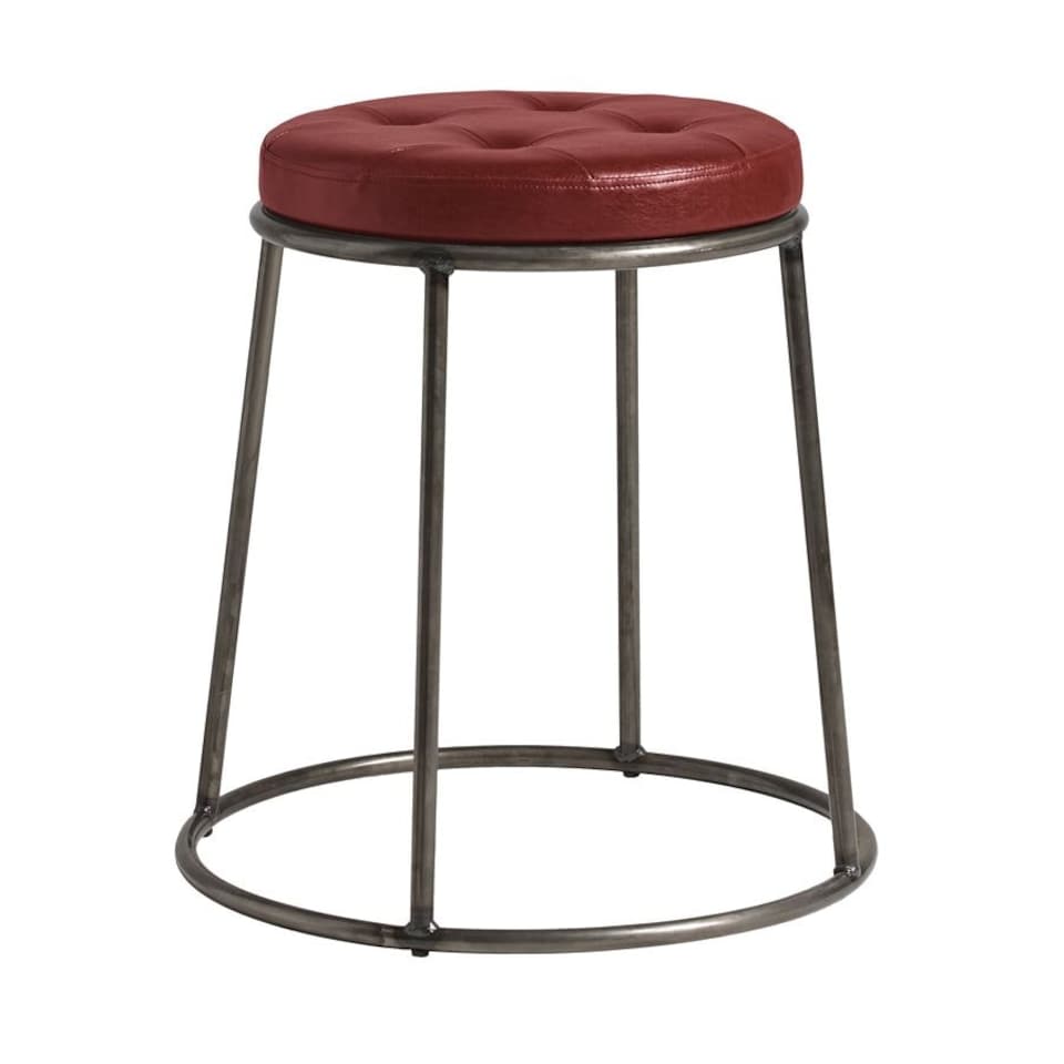Ducat 45 - Clear Lacquered Metal Frame - Vintage Red Seat. Red