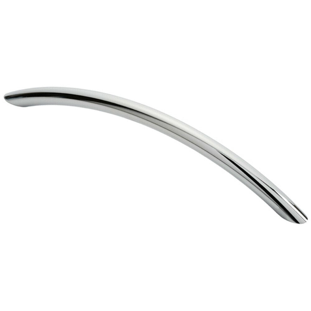 Loops Curved Bow Cabinet Pull Handle 190 x 10mm 160mm Fixing Centres Chrome