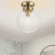 image 7 of COSYLYTE Finley Bathroom Ribbed Glass Ceiling Light Bronze | Antique Brass