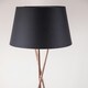 image 3 of First Choice Lighting Pair Copper Tripod Floor Lamp with Black Fabric Shade Copper | Black