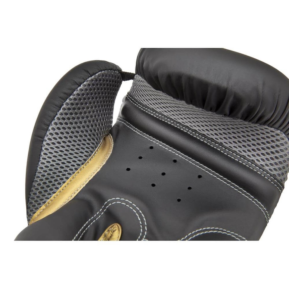 image 1 of Reebok Boxing Gloves 12oz Gold/Black, Synthetic Leather | Black | Gold/Black | 12oz