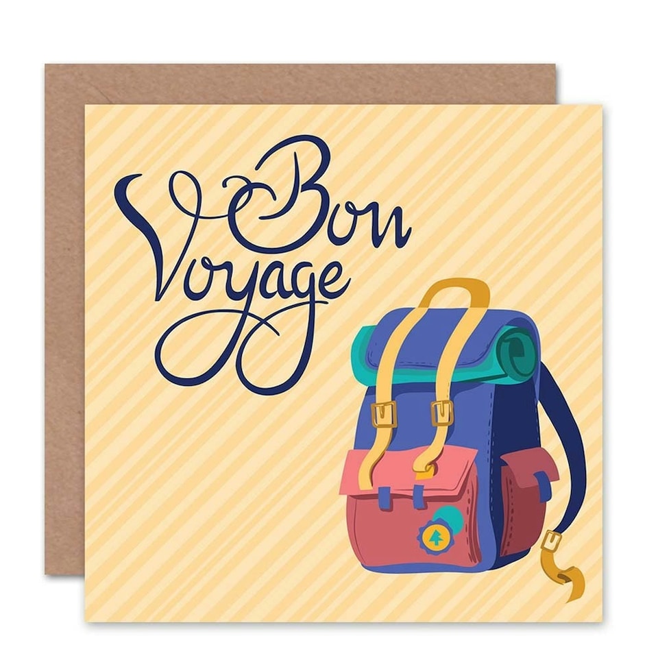 image 1 of Travel Leaving Bon Voyage Goodbye Card