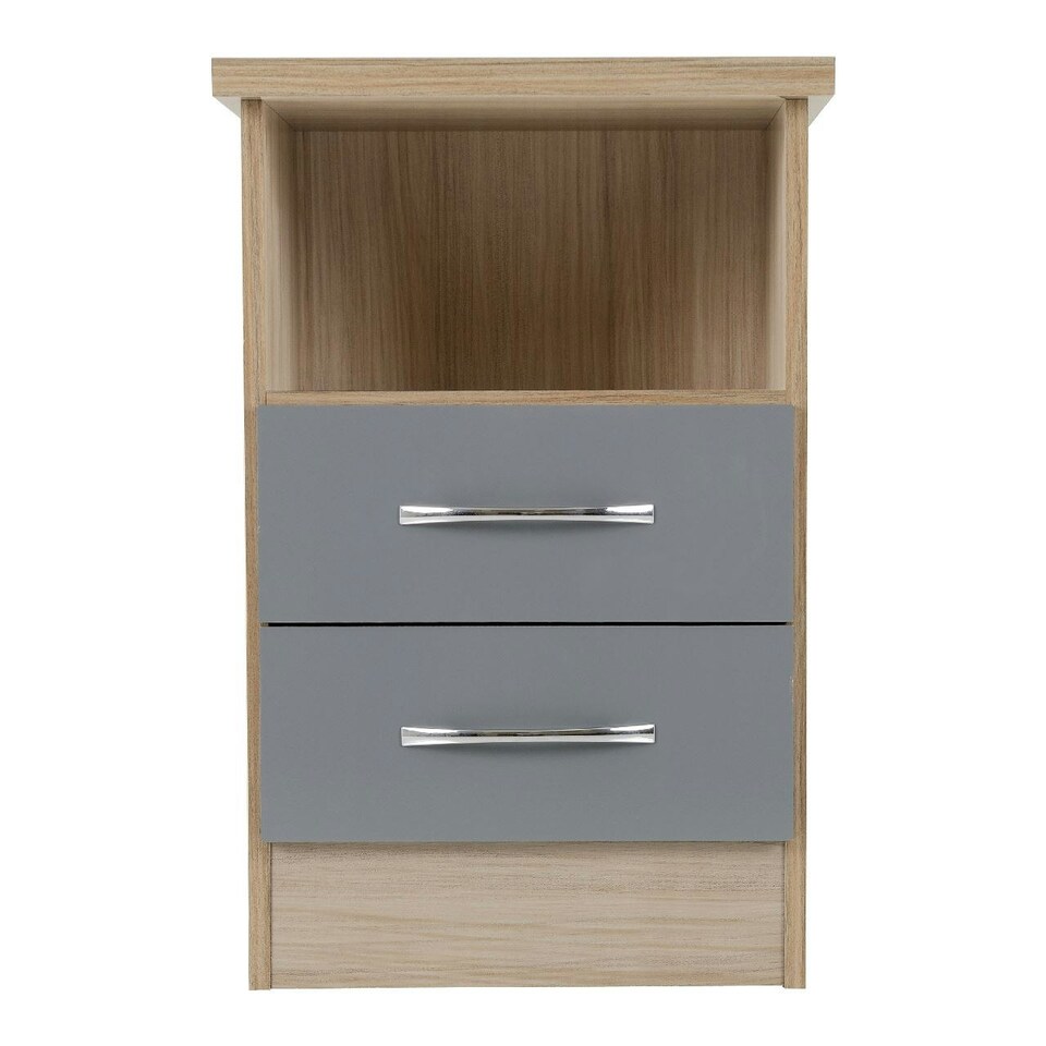 image 1 of Nevada 2 Drawer Bedside Cabinet Grey