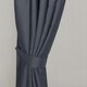 image 1 of Homescapes Dark Grey Herringbone Chevron Curtains Tie Backs Pair