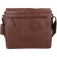 image 2 of Super Soft Premium Large Leather Messenger Bag Brown | Tan