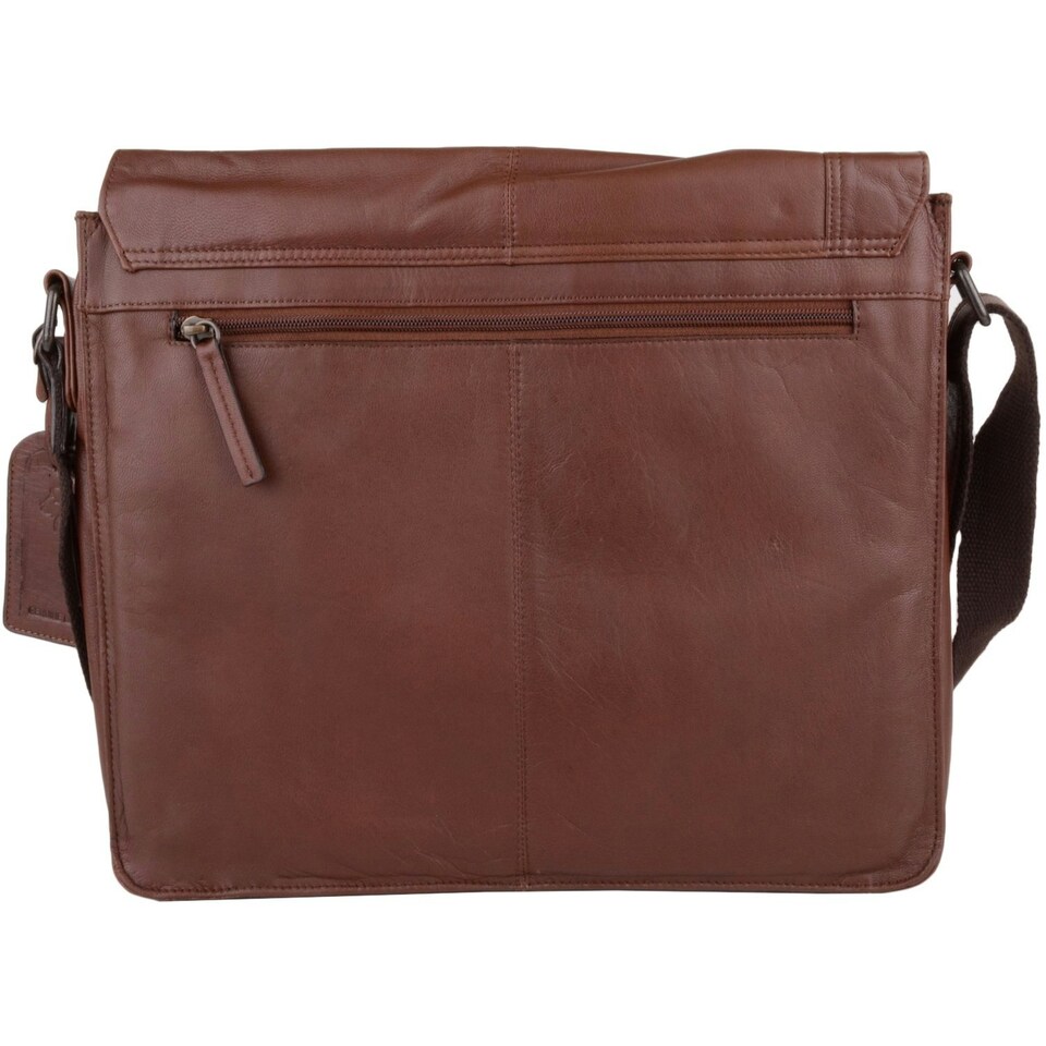 image 1 of Super Soft Premium Large Leather Messenger Bag Brown | Tan
