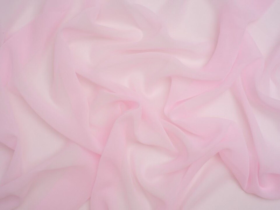 Minerva Core Range Pink Light Sheer Chiffon Fabric for Dressmaking, 110cm / 43" Wide - per metre