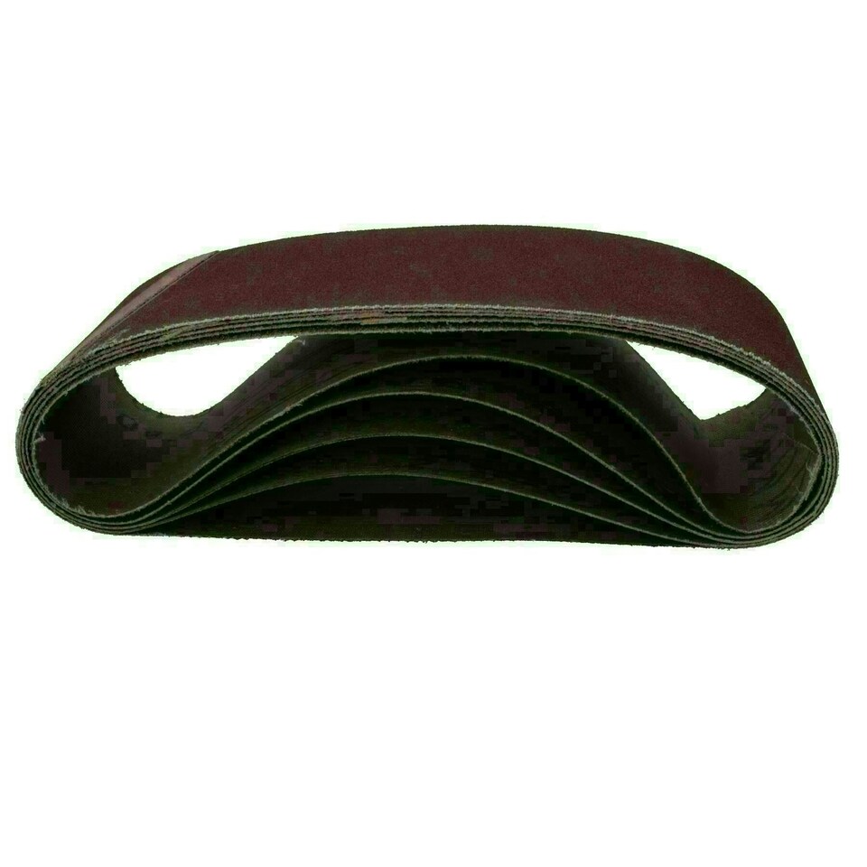 image 1 of 75mm x 457mm Mixed Grit 40 - 120 Abrasive Sanding Belt Sander Discs 5 Pack