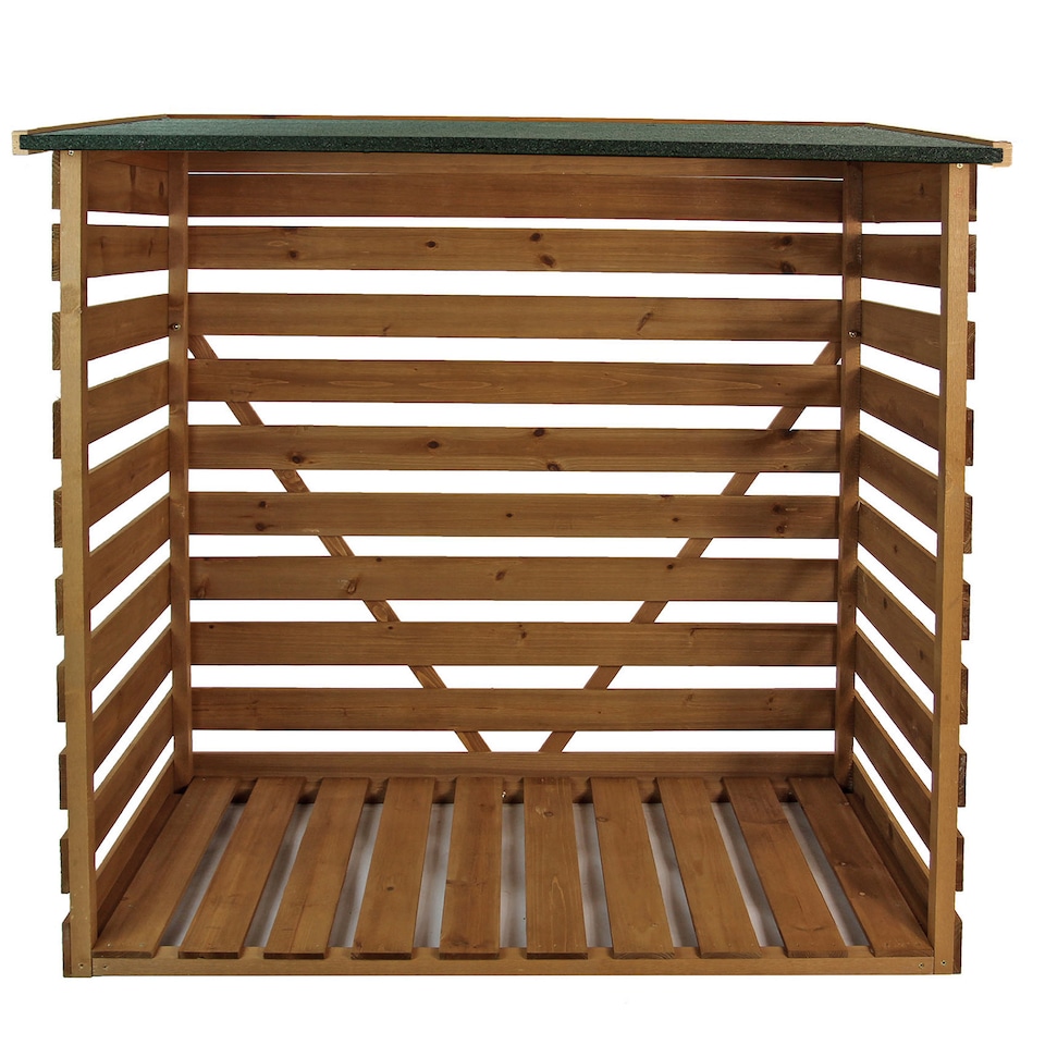 image 1 of Wooden Log Store Wood Firewood Outdoor Garden Storage Logs Shed