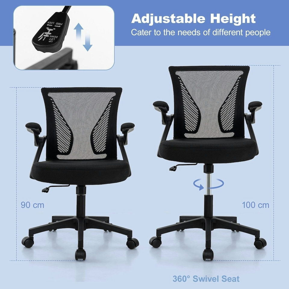 image 1 of COSTWAY Ergonomic Office Chair Adjustable Swivel Chair Black