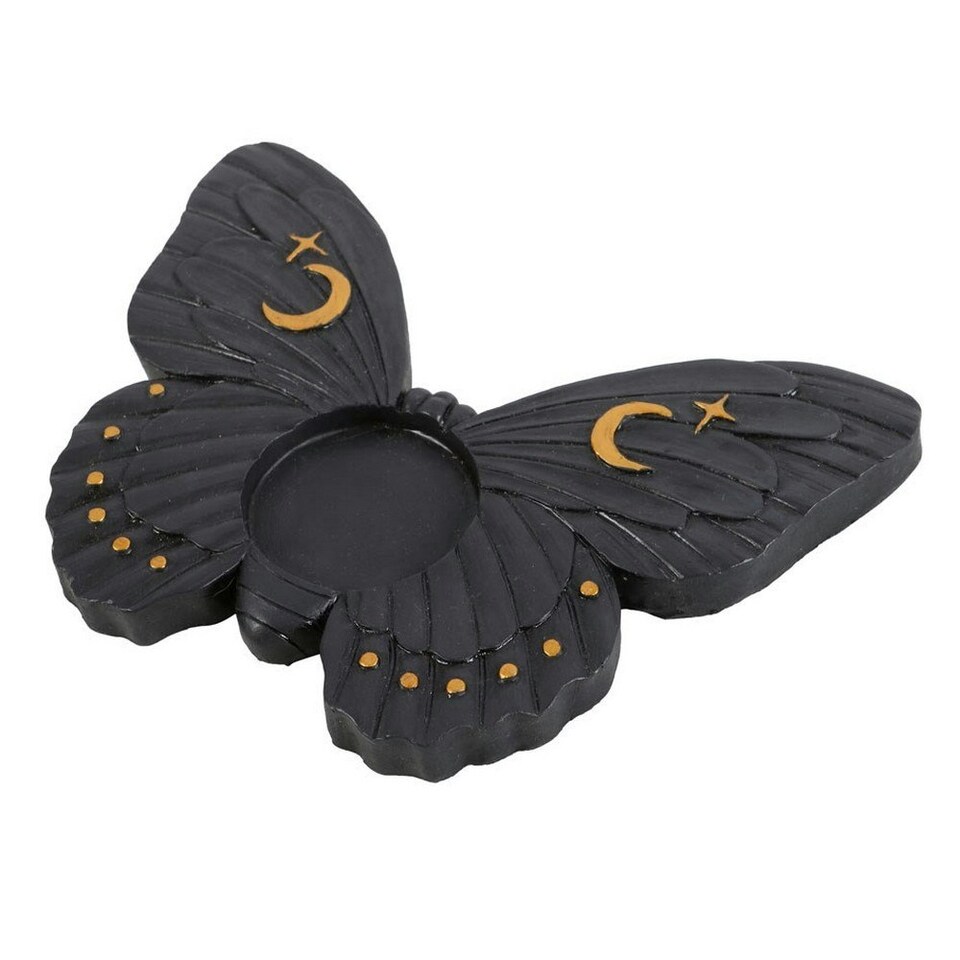 image 1 of Something Different Moth Tealight Holder - Black - One Size