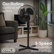 image 4 of 16 Inch Oscillating Black Extendable Free Standing Pedestal Fan