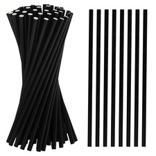 ECONX Black Paper Straws 8 Inch Paper Drinking Straws for Parties Hot & Cold Drinks Sip Stirrers Pack 5000