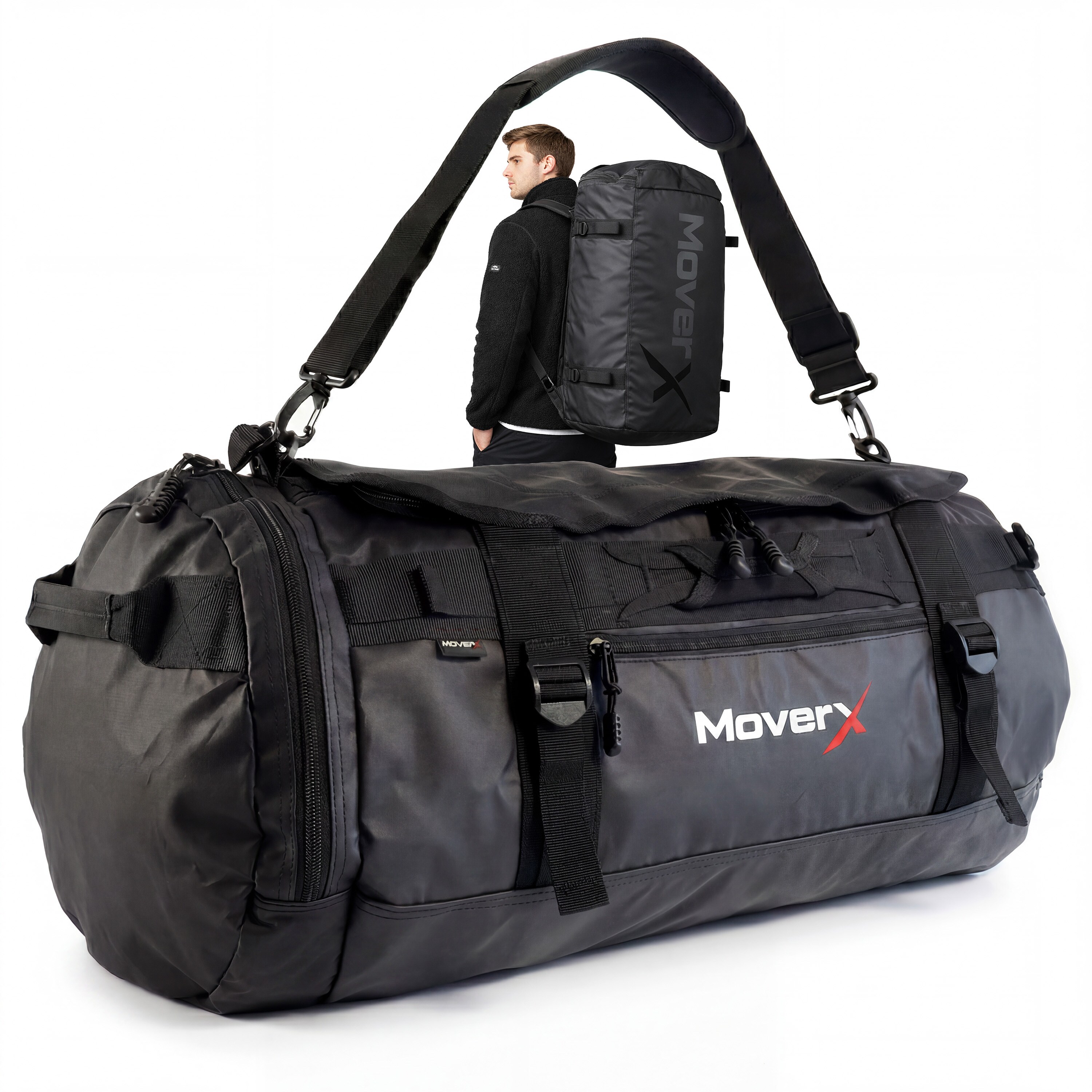 MoverX 90L Heavy-Duty Waterproof Rucksack, Gym Bag, Duffle Bag