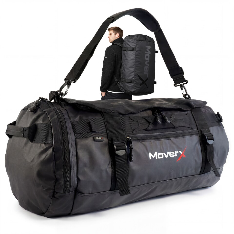 image 1 of MoverX 90L Heavy-Duty Waterproof Rucksack, Gym Bag, Duffle Bag