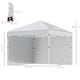 image 3 of Outsunny 3 x 3 M Pop Up Gazebo, UPF 30 with 2 Sidewalls, Leg Weight Bags and Wheeled Bag, Height Adjustable Party Tent Event Shelter for Garden, Patio | White | White