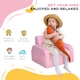 image 3 of HOMCOM 2 In 1 Kids Sofa Chair Bed Folding Couch Flannel Foam for 3-4 years | Pink | One Size