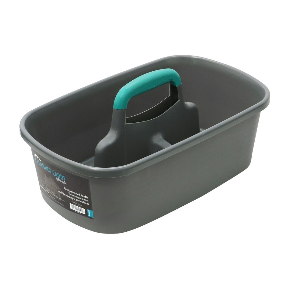image 1 of JVL Car and Bike Care Cleaning Storage Caddy with Handle, Grey