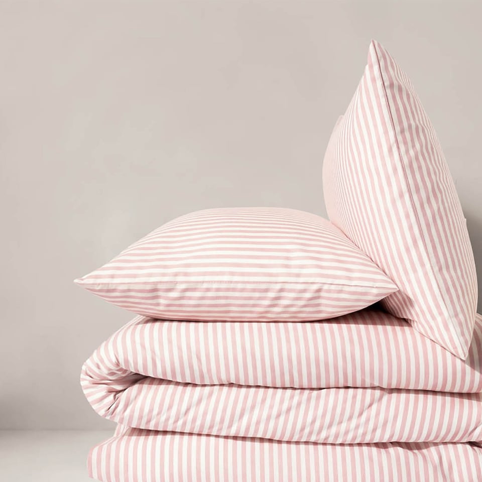 image 1 of Martex Studio Edition Pink Pinstripe Duvet Cover Set - King