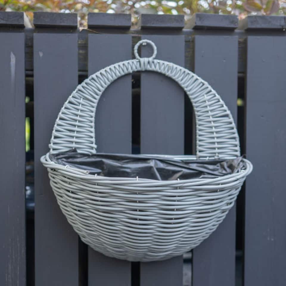 image 1 of FabFinds Grey Hanging Basket 31cm 2 Pack