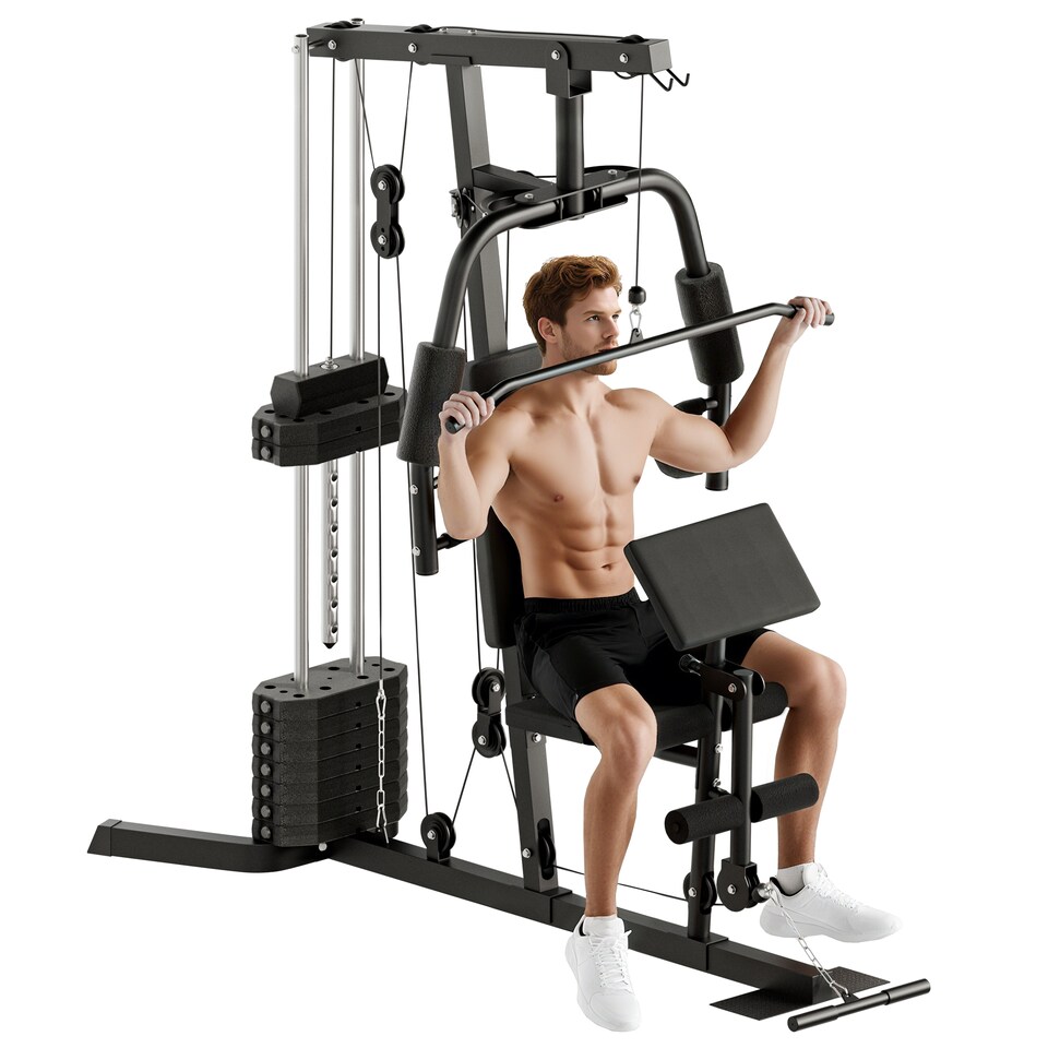 image 1 of HOMCOM Multi Home Gym Machine with 45kg Weight Stack for Full Body Workout