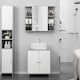 image 2 of kleankin Under Sink Cabinet, Bathroom Vanity Unit, Storage Cupboard with Adjustable Shelves, White and Grey | White | White, Grey
