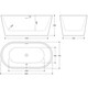 image 2 of Luxury Modern Freestanding Oval Bath - White Marble Finish - 1695 x 795mm | White | White Marble
